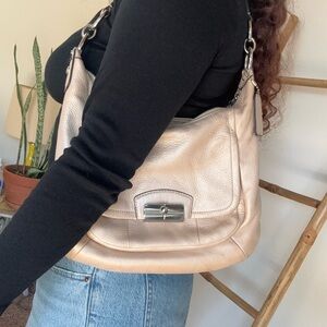 COACH Champagne Gold Crossbody Bag